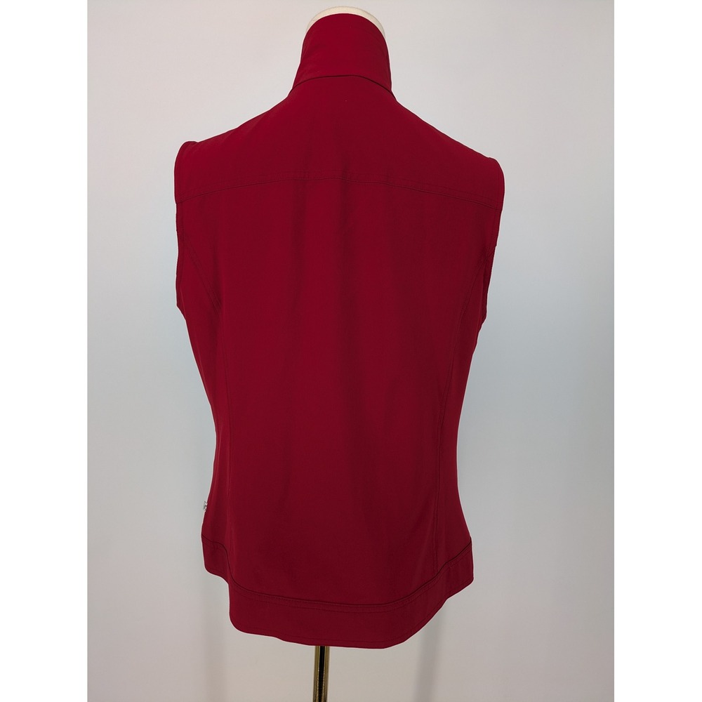 Zenergy Chicos Vest Women Medium 1 Red Full Zip Mock Neck Stretch Activewear - Picture 8 of 11